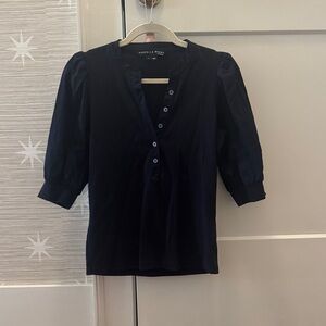 Veronica Beard Coralee Navy Blouse